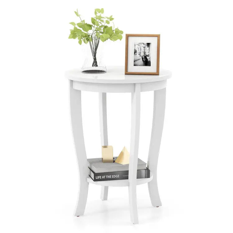 5-Piece Modern Living Room Furniture Set: Side table + Coffee table + Console table + Bookcase + Corner shelf - White