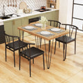 5-Piece Space-saving Dining Table Set Industrial Rectangular Kitchen Table and 4 Armless Chairs-Black Costway