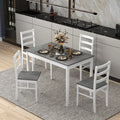5-Piece Wooden Dining Set with Rectangular Table and 4 Chairs-Gray Costway