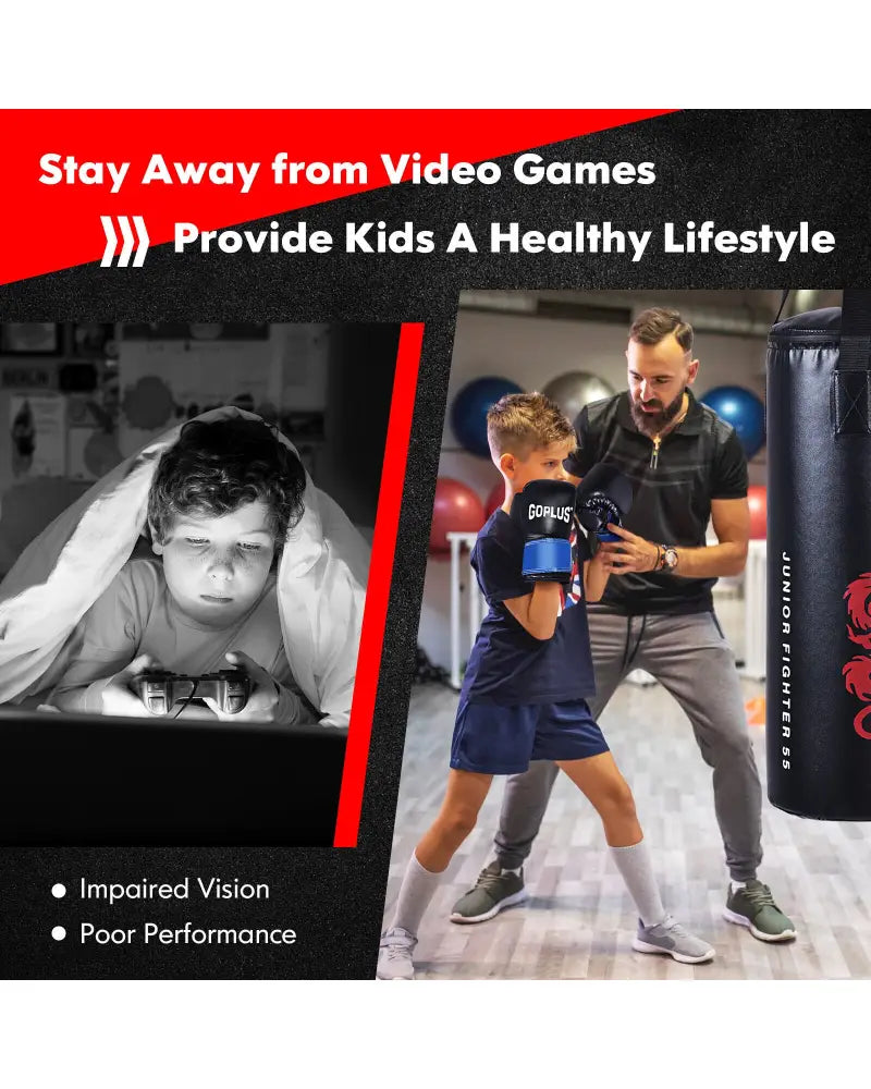 5 Pieces 40Lbs Filled Punching Boxing Set with Jump Rope and Gloves - Black - Boxing & Martial Arts