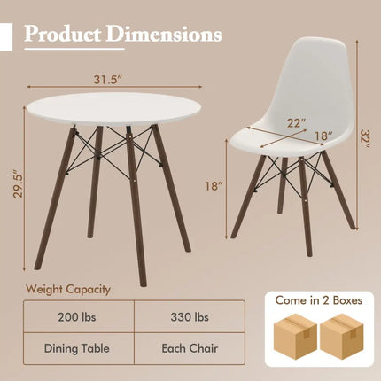 5 Pieces Dining Table Set With Solid Wood Leg-Beige Costway