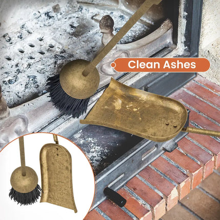 5 Pieces Fireplace Tool Set Fireplace Accessories with Poker-Copper - Copper - Fireplace Tools