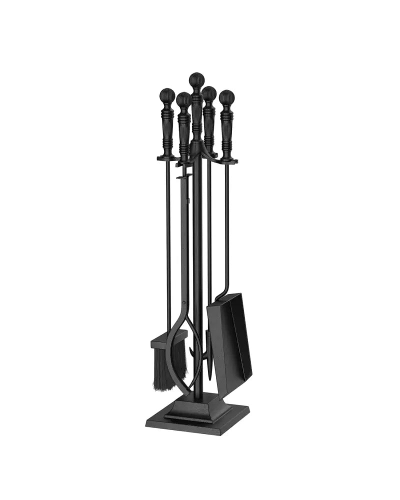 5-Pieces Fireplace Tool Set Indoor Outdoor Fire Place Set Tools with Aluminum Handles - Fireplace Tools