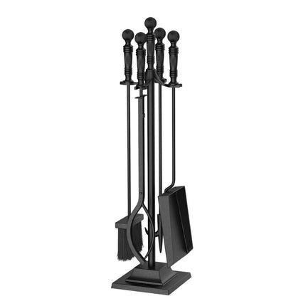 5-Pieces Fireplace Tool Set Indoor Outdoor Fire Place Set Tools with Aluminum Handles - Fireplace Tools