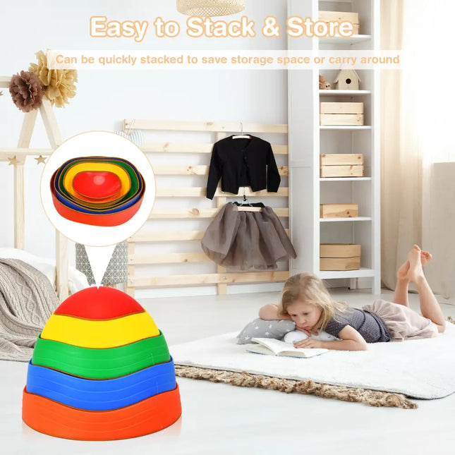 5 Pieces Kids Balance Stepping Stones - Multicolor - Toy Sports