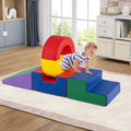 5 Pieces Kids Climbing Toys with PU Leather Cover-Multicolor - Multicolor - Climbers & Slides