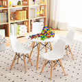 5 Pieces Kids Mid-Century Modern Table Chairs Set - White - Kids Table & Chair Sets