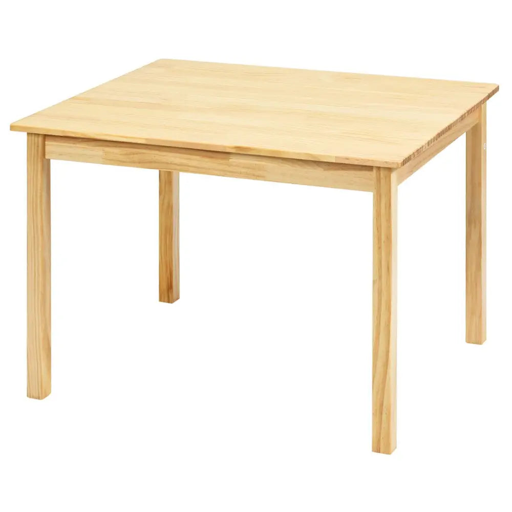 5 Pieces Kids Pine Wood Table Chair Set-Natural - Natural - Kids Table & Chair Sets