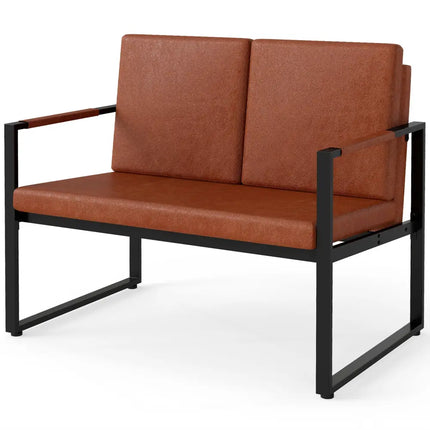 5 Pieces Living Room Set with 2 Accent Chairs and 2 Coffee Tables-Brown - Brown - Sofas & Loveseats