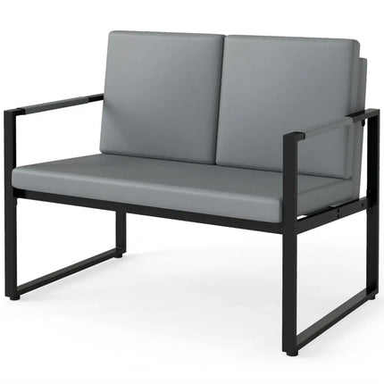 5 Pieces Living Room Set with 2 Accent Chairs and 2 Coffee Tables-Gray - Black & Gray - Sofas & Loveseats