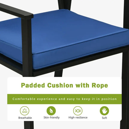 5 Pieces Outdoor Patio Dining Chair Table Set with Cushions - Patio Dining Sets