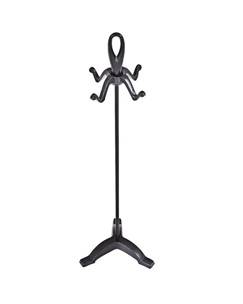 5 Pieces Rustic Heavy Duty Compact Wrought Iron Fireplace Tools Set - Black - Fireplace Tools
