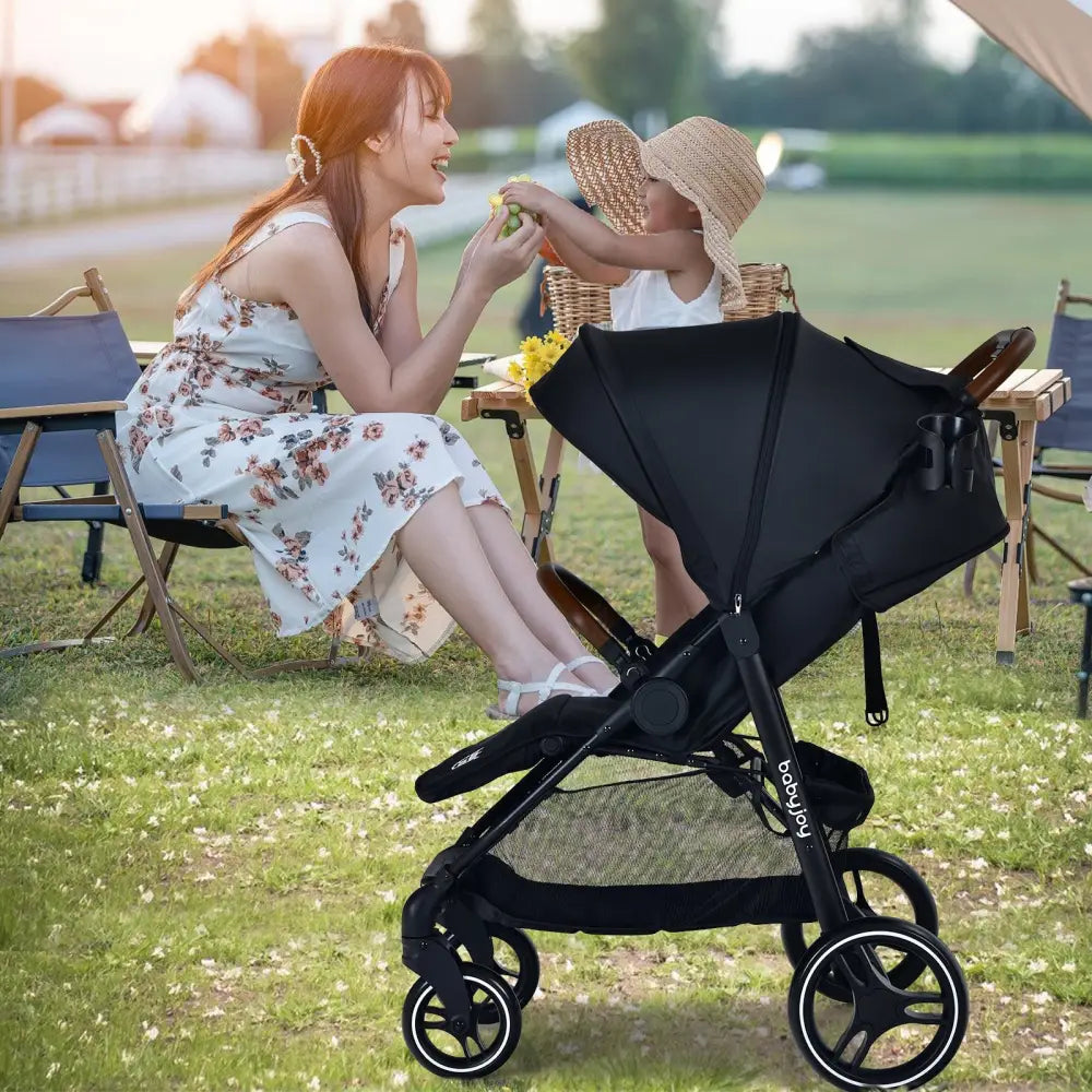 5-Point Harness Lightweight Infant Stroller with Foot Cover and Adjustable Backrest-Black - Black - Baby Strollers
