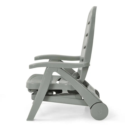 5 Position Adjustable Folding Lounger Chaise Chair-Gray - Gray - Outdoor Chaise Lounges