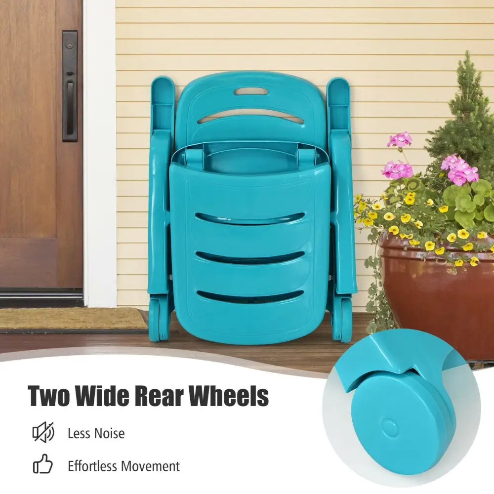 5 Position Adjustable Folding Lounger Chaise Chair-Turquoise - Turquoise - Outdoor Chaise Lounges