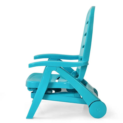 5 Position Adjustable Folding Lounger Chaise Chair-Turquoise - Turquoise - Outdoor Chaise Lounges