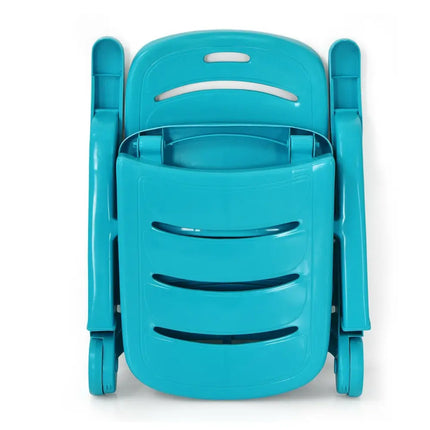 5 Position Adjustable Folding Lounger Chaise Chair-Turquoise - Turquoise - Outdoor Chaise Lounges