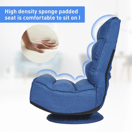 5-Position Folding Floor Gaming Chair-Navy Costway