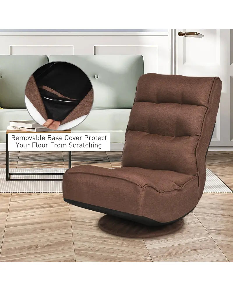 5-Position Folding Floor Gaming Chair-Rustic Brown - Rustic Brown - Floor Chairs