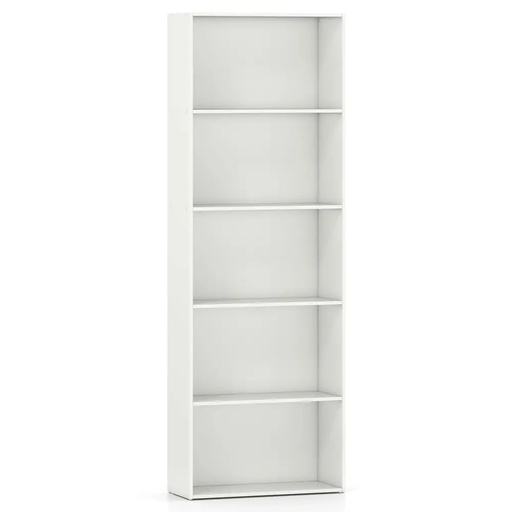 5-Shelf Storage Bookcase Modern Multi-Functional Display Cabinet-White - White - Bookcases