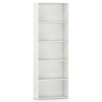 5-Shelf Storage Bookcase Modern Multi-Functional Display Cabinet-White Costway