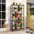 5-tier Bookcase 61 Inch Tall Industrial Bookshelf with Metal Frame - Bookcases