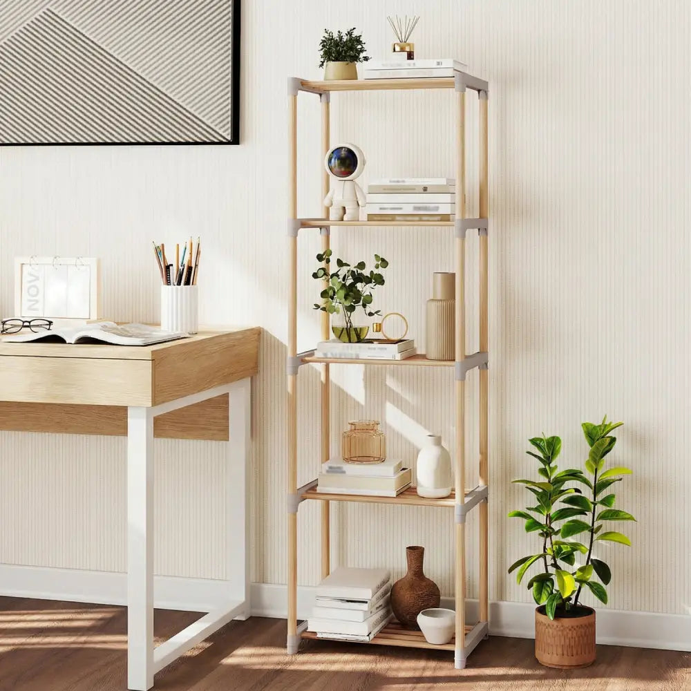5-Tier Bookshelf with Open Shelves for Home Office and Bathroom-5-Tier - Bookcases