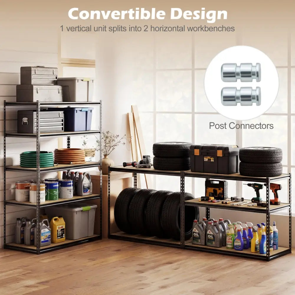 5-Tier Garage Shelving Unit 2200 LBS Heavy Duty Adjustable Utility Rack-Set of 4 - Garages