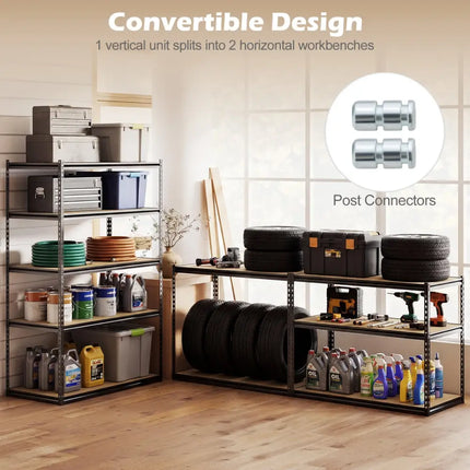 5-Tier Garage Shelving Unit 2200 LBS Heavy Duty Adjustable Utility Rack-Set of 2 - Garages