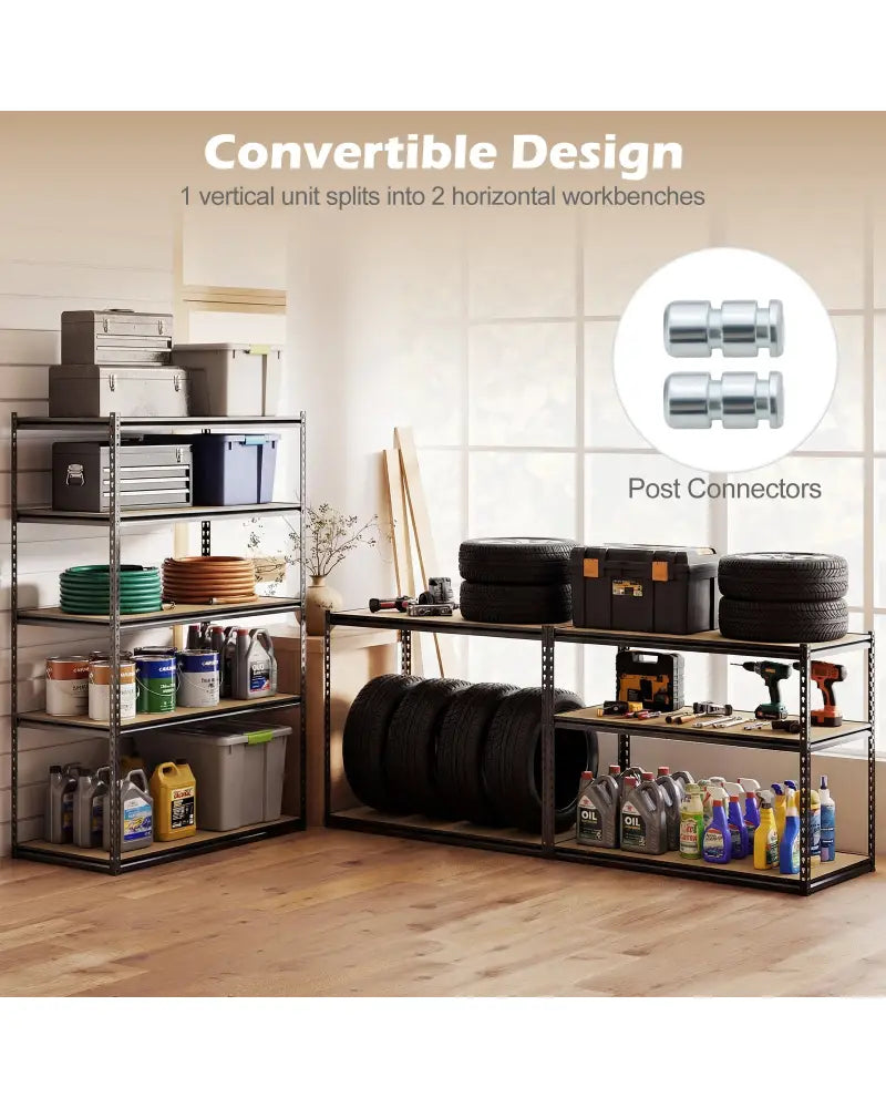 5-Tier Garage Shelving Unit 2200 LBS Heavy Duty Adjustable Utility Rack-Set of 3 - Garages