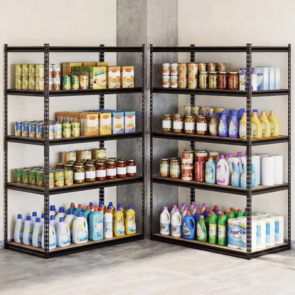 5-Tier Garage Shelving Unit 2200 LBS Heavy Duty Adjustable Utility Rack-Set of 2 - Garages