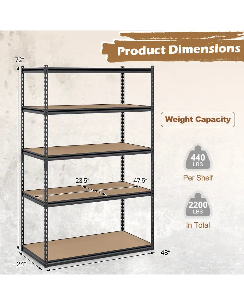 5-Tier Garage Shelving Unit 2200 LBS Heavy Duty Adjustable Utility Rack-Set of 3 - Garages