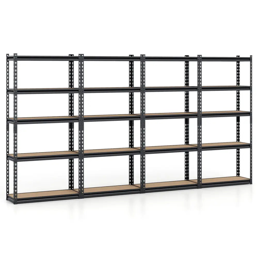 5-Tier Garage Shelving Unit 2200 LBS Heavy Duty Metal Storage Shelves-Set of 4 - Black - Garages