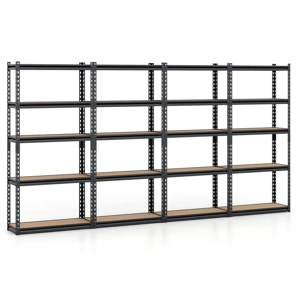 5-Tier Garage Shelving Unit 2200 LBS Heavy Duty Metal Storage Shelves-Set of 4 - Black - Garages