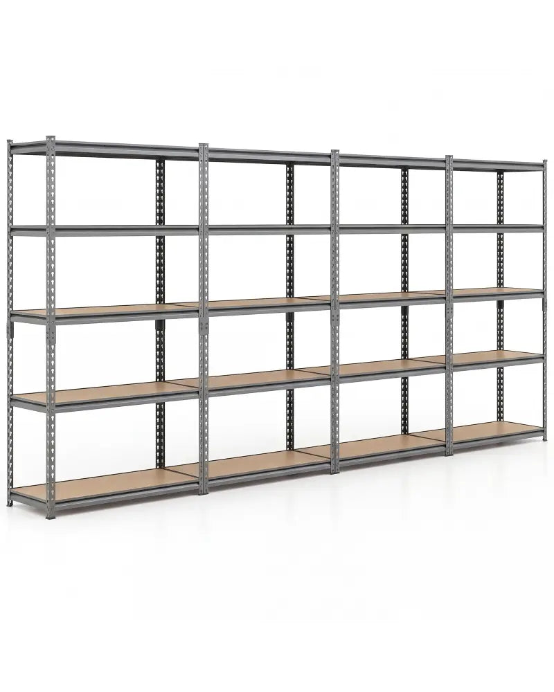 5-Tier Garage Shelving Unit 2200 LBS Metal Storage Shelves Adjustable Utility Rack for Warehouse-Set of 4 - Garages