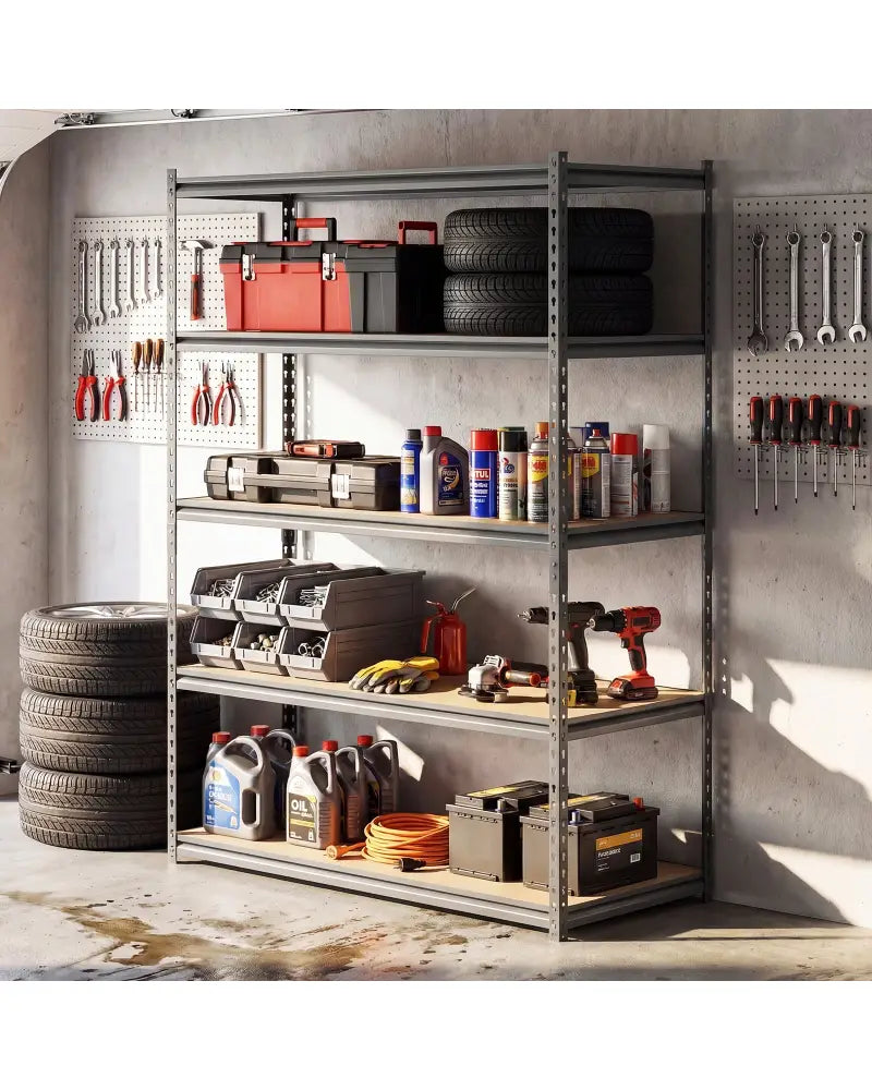 5-Tier Garage Shelving Unit 2200 LBS Metal Storage Shelves Adjustable Utility Rack for Warehouse-Set of 3 - Garages