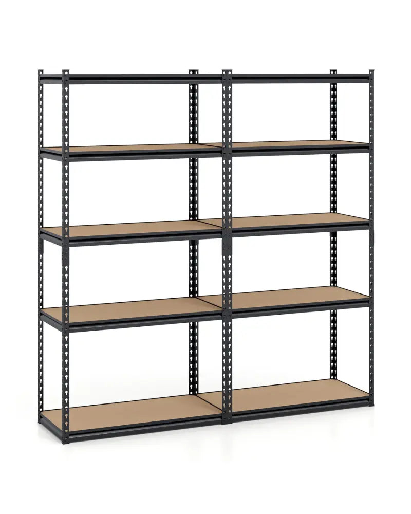 5-Tier Garage Shelving Unit 2200 LBS Metal Storage Shelves Adjustable Utility Rack-Set of 2 - Garages