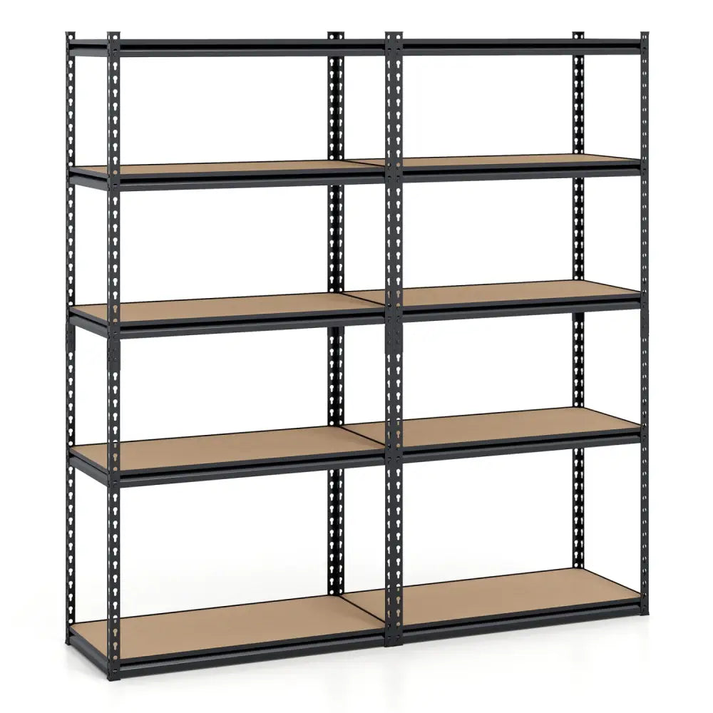 5-Tier Garage Shelving Unit 2200 LBS Metal Storage Shelves Adjustable Utility Rack-Set of 2 - Garages
