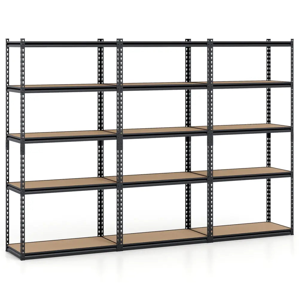 5-Tier Garage Shelving Unit 2200 LBS Metal Storage Shelves Adjustable Utility Rack-Set of 3 - Garages