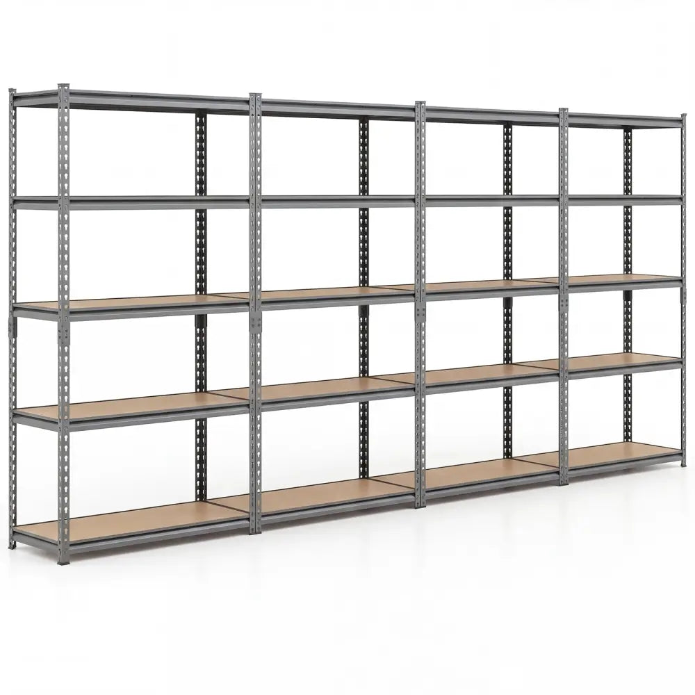 5-Tier Garage Shelving Unit 2200 LBS Metal Storage Shelves Adjustable Utility Rack for Warehouse-Set of 4 - Garages