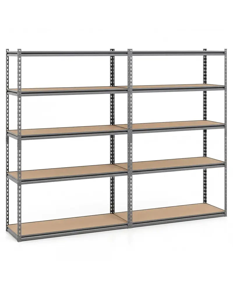 5-Tier Garage Shelving Unit 2200 LBS Metal Storage Shelves Adjustable Utility Rack for Warehouse-Set of 2 - Garages