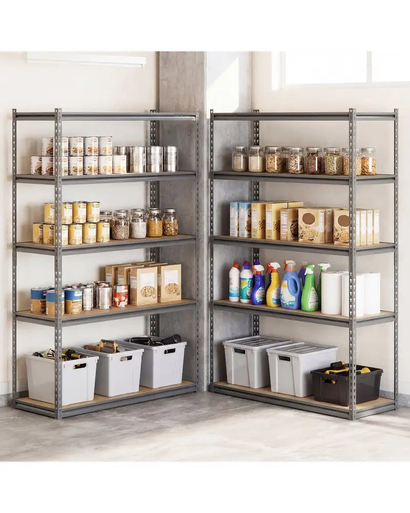 5-Tier Garage Shelving Unit 2200 LBS Metal Storage Shelves Adjustable Utility Rack for Warehouse-Set of 3 - Garages