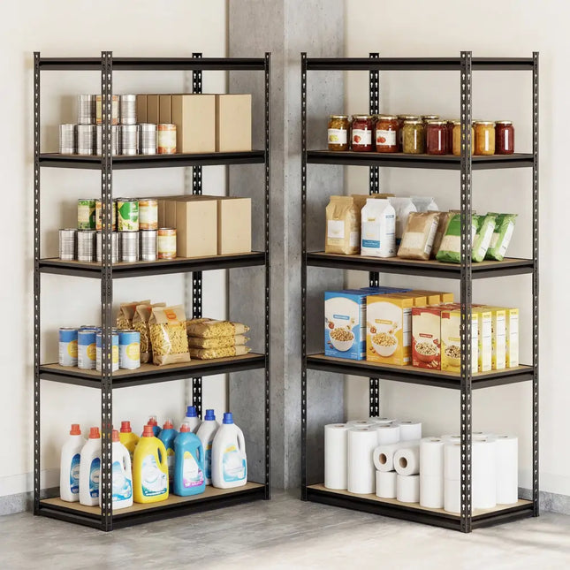 5-Tier Garage Shelving Unit 2200 LBS Metal Storage Shelves Adjustable Utility Rack-1 piece - Garages