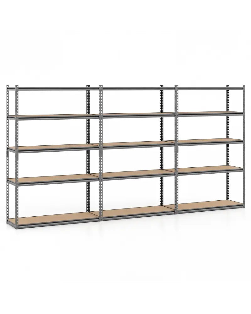 5-Tier Garage Shelving Unit 2200 LBS Metal Storage Shelves Adjustable Utility Rack for Warehouse-Set of 3 - Garages
