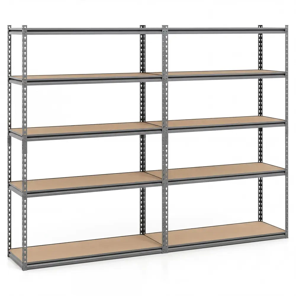 5-Tier Garage Shelving Unit 2200 LBS Metal Storage Shelves Adjustable Utility Rack for Warehouse-Set of 2 - Garages
