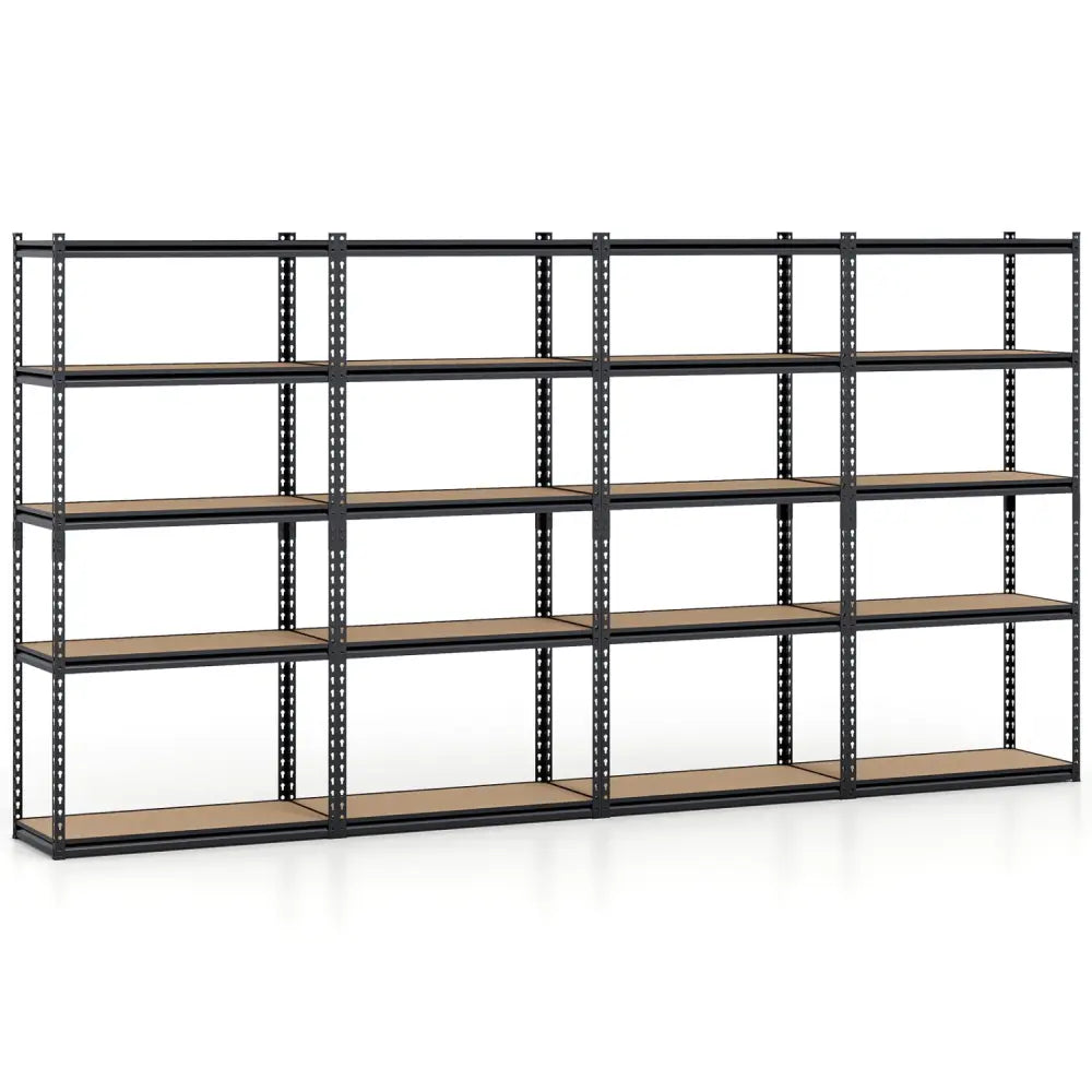 5-Tier Garage Shelving Unit 2200 LBS Metal Storage Shelves Adjustable Utility Rack-Set of 4 - Garages