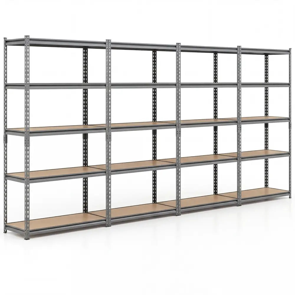 5-Tier Garage Shelving Unit 2200 LBS Metal Storage Shelves Adjustable Utility Rack for Warehouse-Set of 4 - Garages