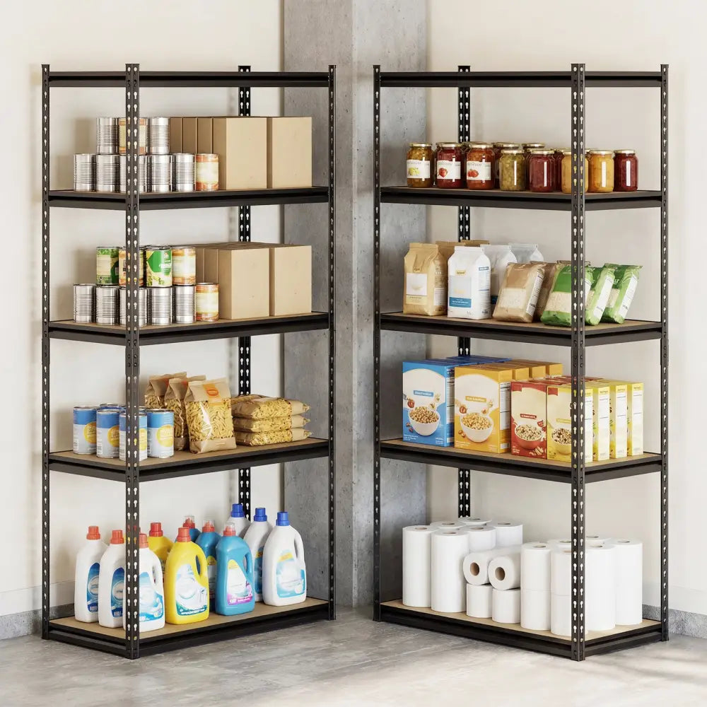 5-Tier Garage Shelving Unit 2200 LBS Metal Storage Shelves Adjustable Utility Rack-Set of 3 - Garages