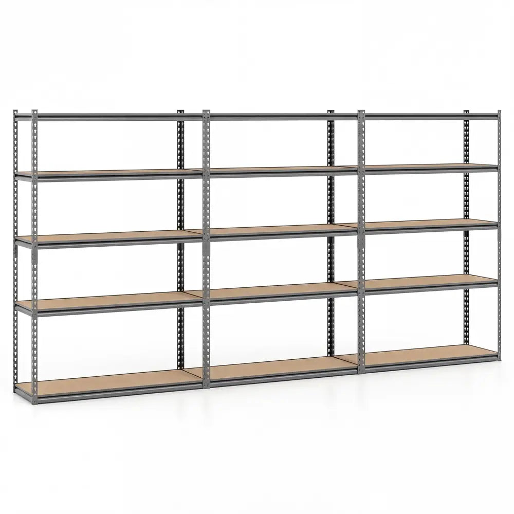 5-Tier Garage Shelving Unit 2200 LBS Metal Storage Shelves Adjustable Utility Rack for Warehouse-Set of 3 - Garages