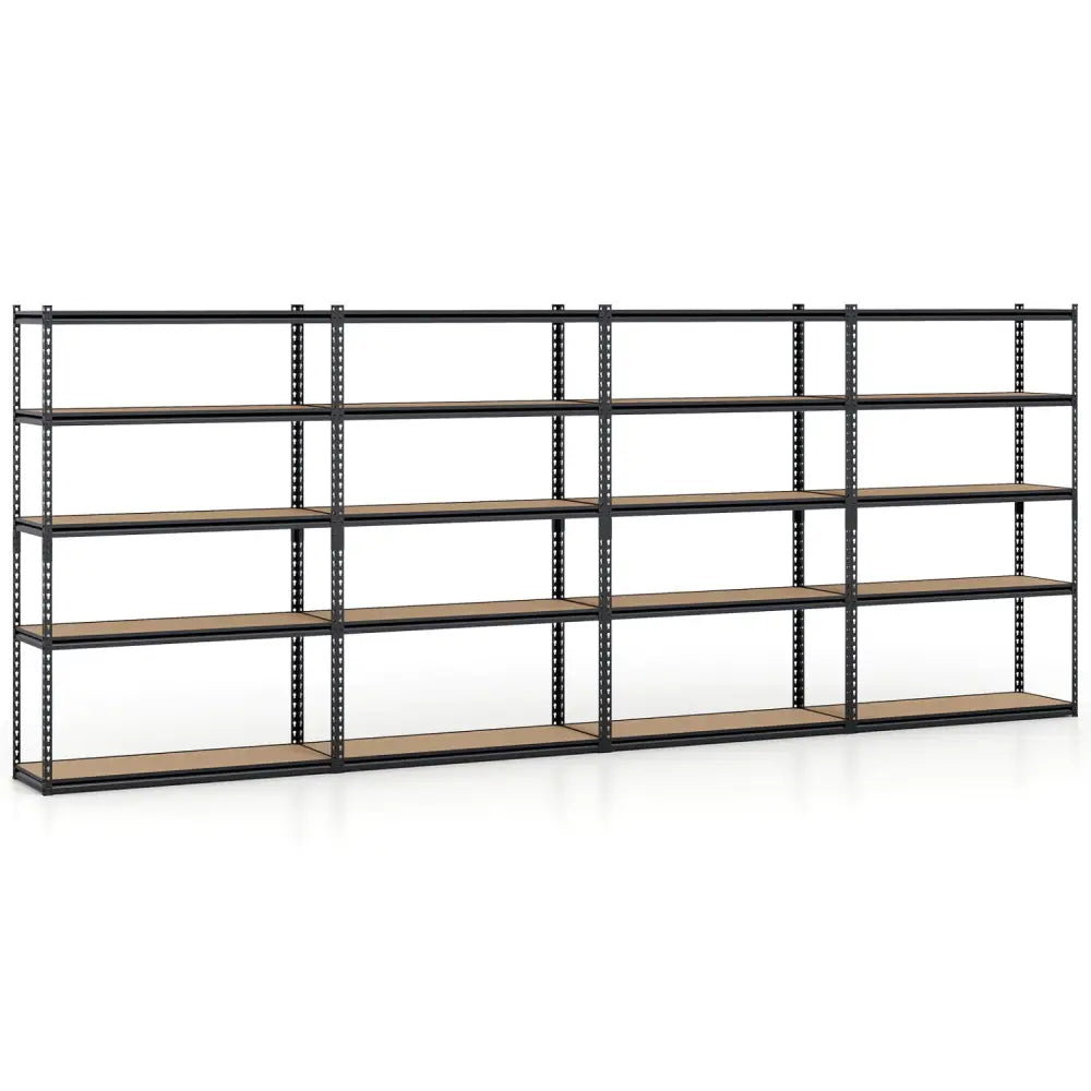 5-Tier Garage Shelving Unit for Warehouse and Basement-Set of 4 - Black - Garages